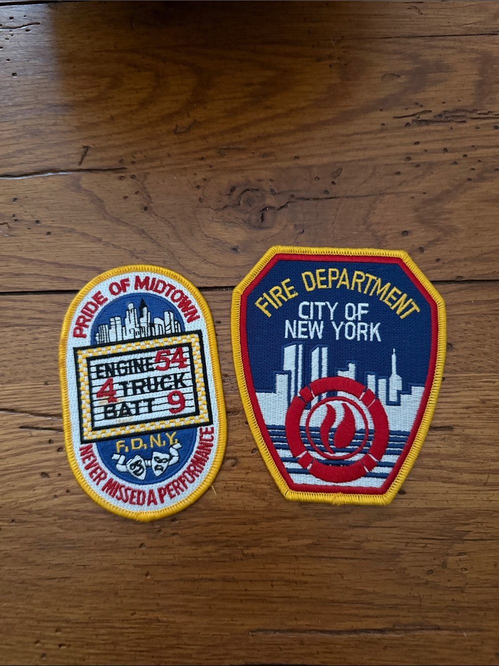 Fire Department NYC Embroidered Patches - Red, Navy, Yellow